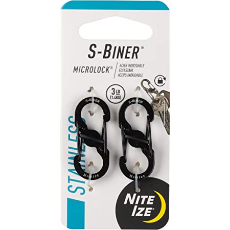 Nite Ize S-Biner MicroLock, Locking Key Holder, Stainless-Steel, Black