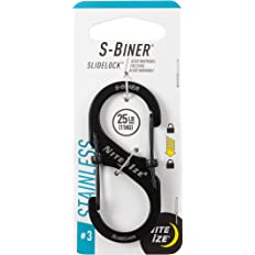 Nite Ize LSB3-01-R6 S-Biner SlideLock Dual Locking Carabiner, Size #3, Black