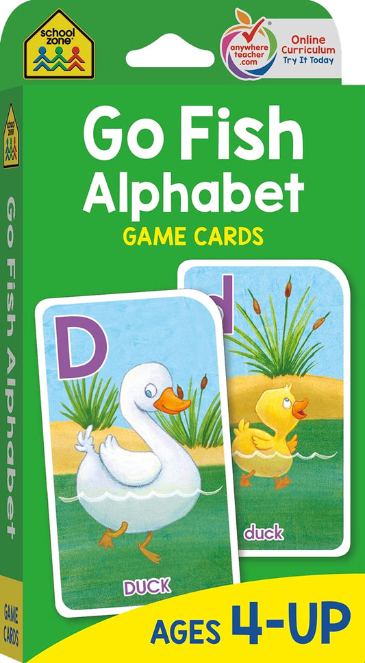 School Zone - Go Fish Alphabet Game Cards - Ages 4 and Up, Preschool to First Grade