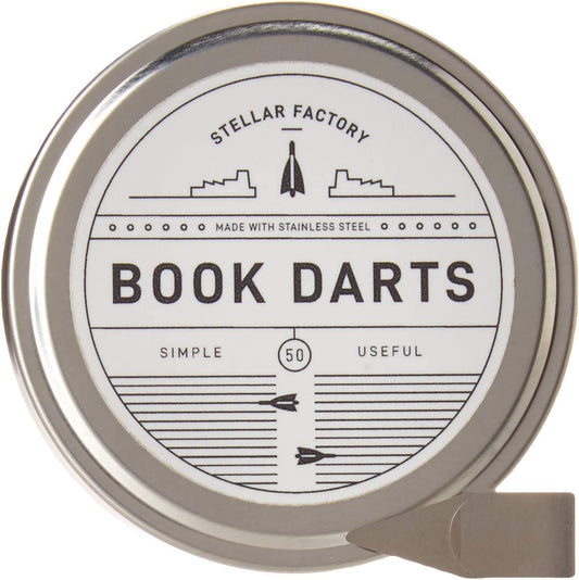 Book Darts: Thin Stainless Steel Mini Bookmarks - 50 Count